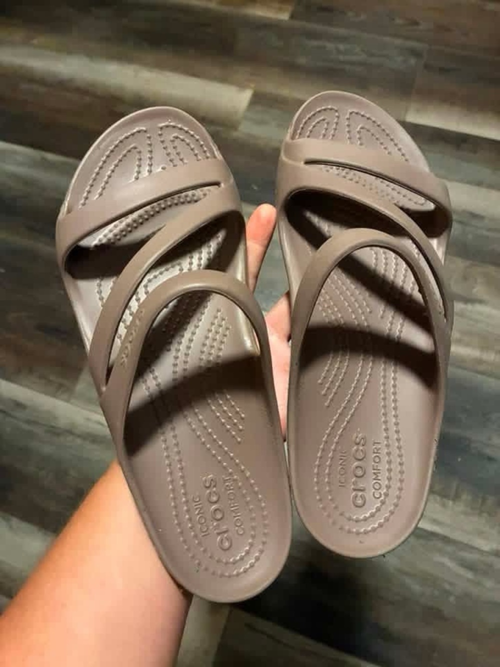 CROCS Women's Taupe Multi-Strap Comfort Sandals - Picture 1 of 1